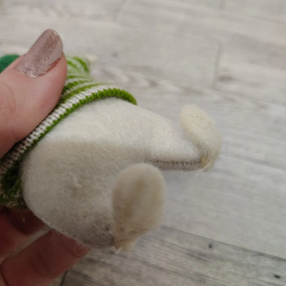 Dog Christmas Ornament‎ Green Striped Sweater Hat Holiday Decor Cute Puppy